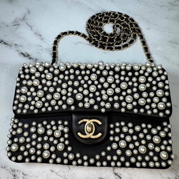 Chanel Pearl Flap Bag Paris-Dubai Pearly 15C WOC Wallet On Chain Crossbody CC - Picture 4 of 14